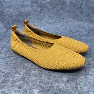 Everlane Ribbed ReKnit Flats Shoes Womens size 7.5 Slipon Yellow Quiet Luxury